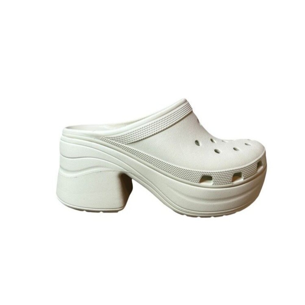 Crocs Siren Heeled Clog Bone 208547-2Y2 Womens Size 11 Mens Size 9 Comfort-Mule
